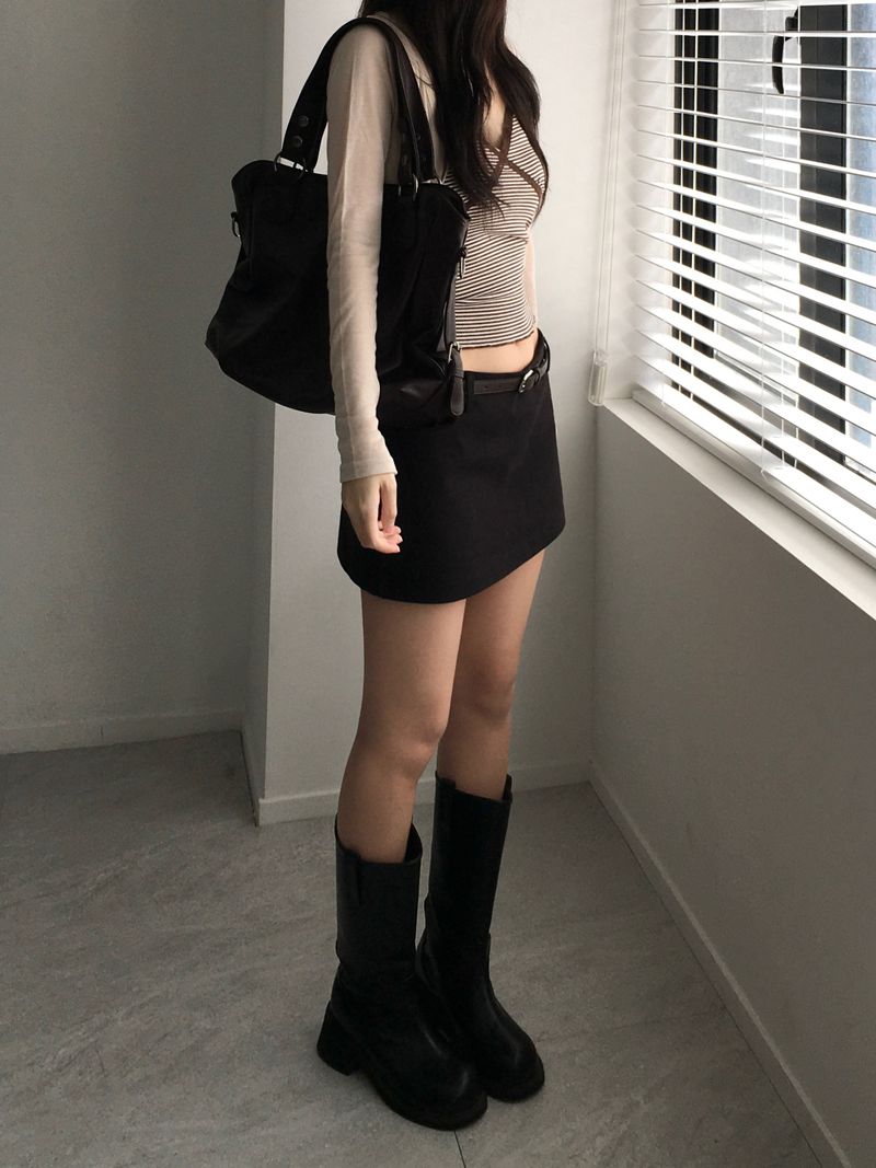 Vine Low-rise Mini Skirt (4 colors)