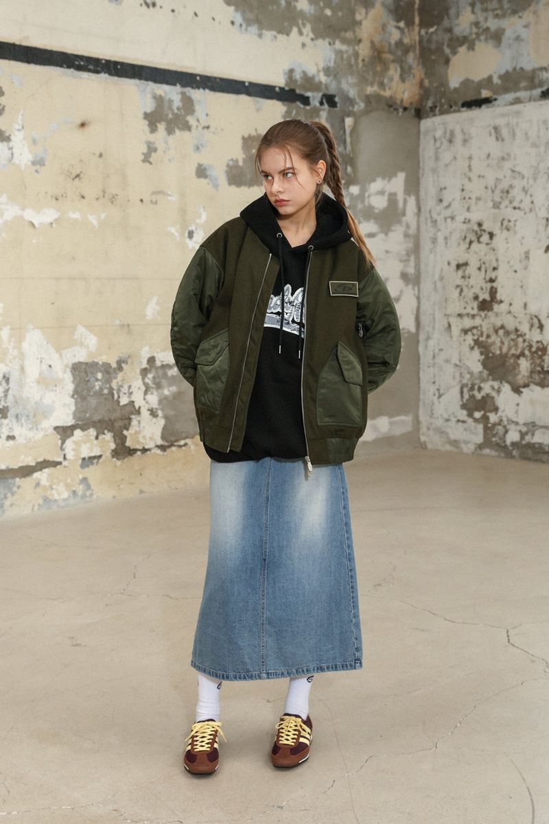 OVERSIZED FIT SHIRRING MA-1 JACKET
