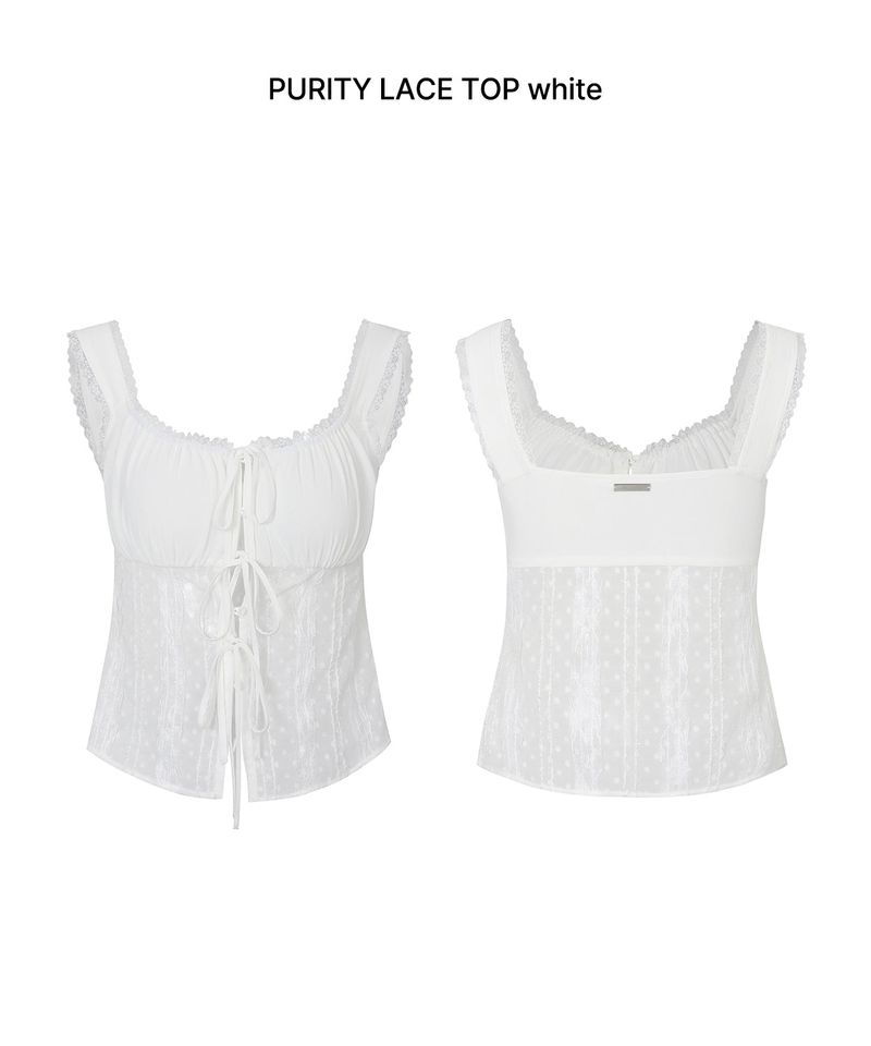 PURITY LACE TOP white