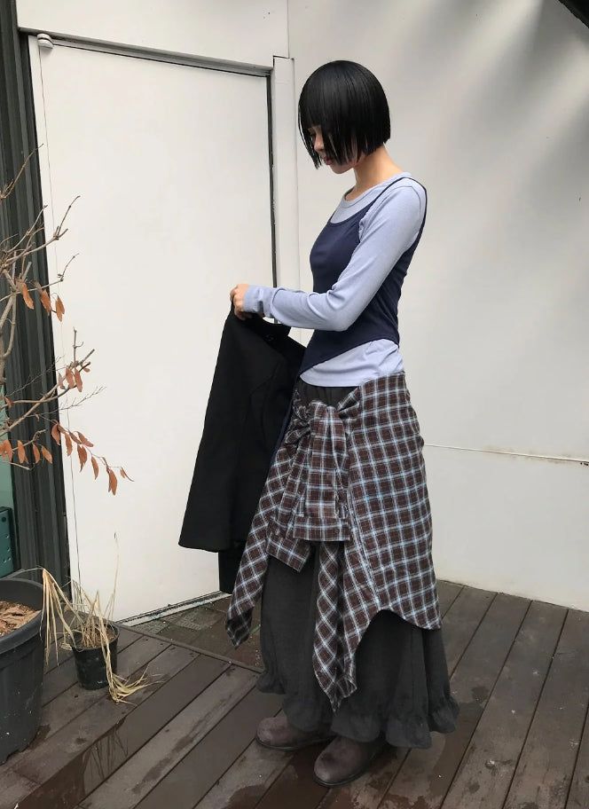 BLOOM CURVE FRILL SKIRT