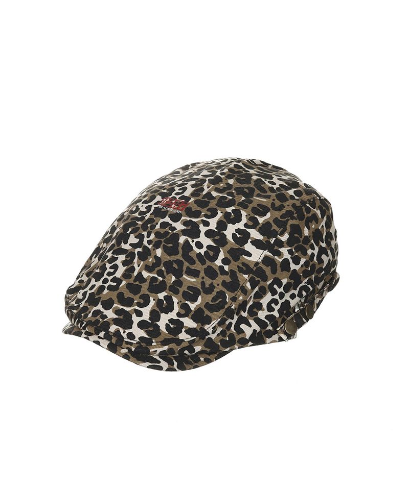 BLACKBLOND(ブラックブロンド)の「8287 Logo Leopard Newsboy Cap (Brown)(Hats)」