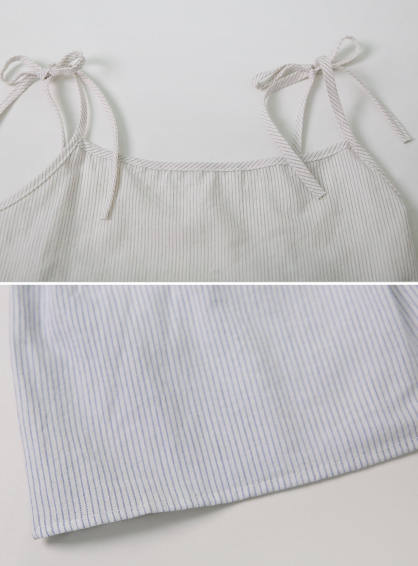 Stripe Flare Sleeveless Blouse (3color)