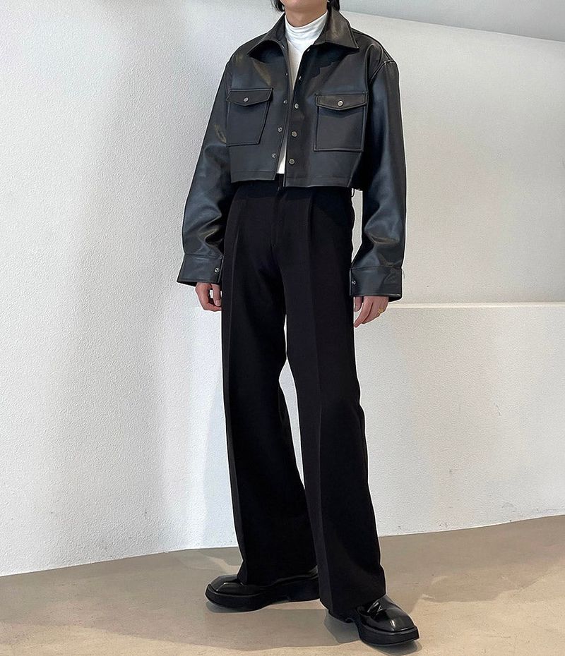 MO French Leather Cropped Jacket (2 colors)