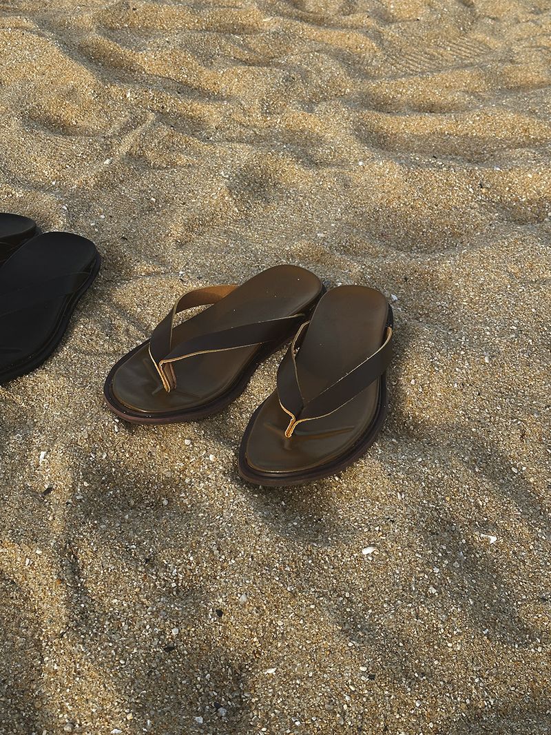 ASCLO Classic Leather Flip Flops (2color)
