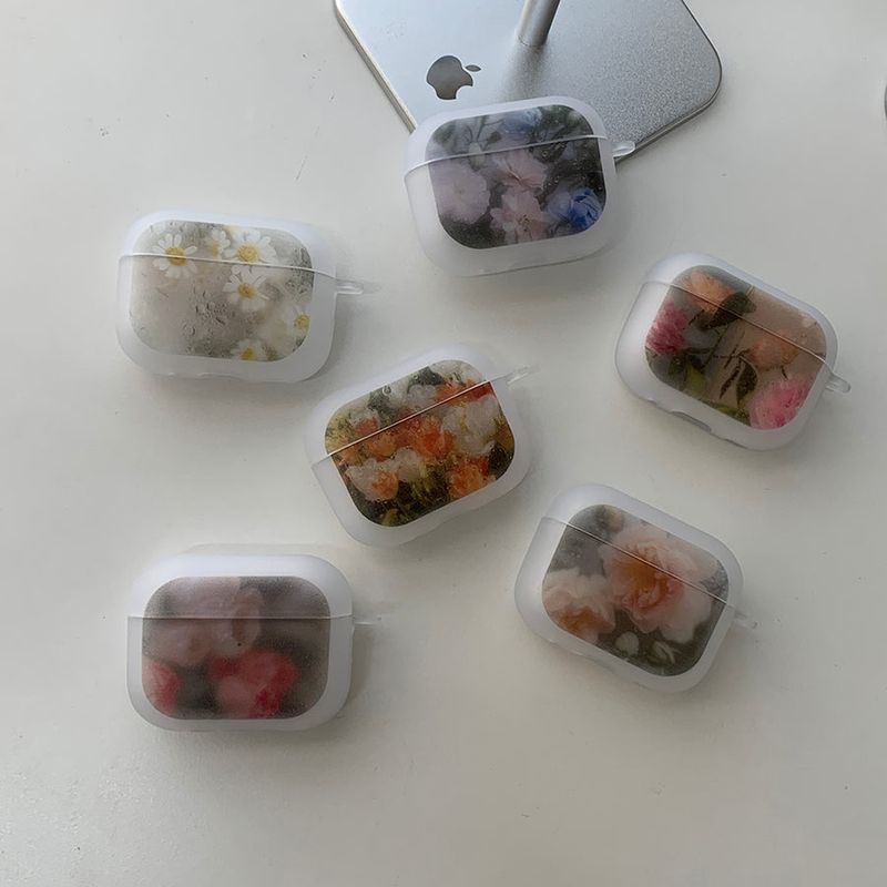 Blue - Rain Flower AirPods Case_matt