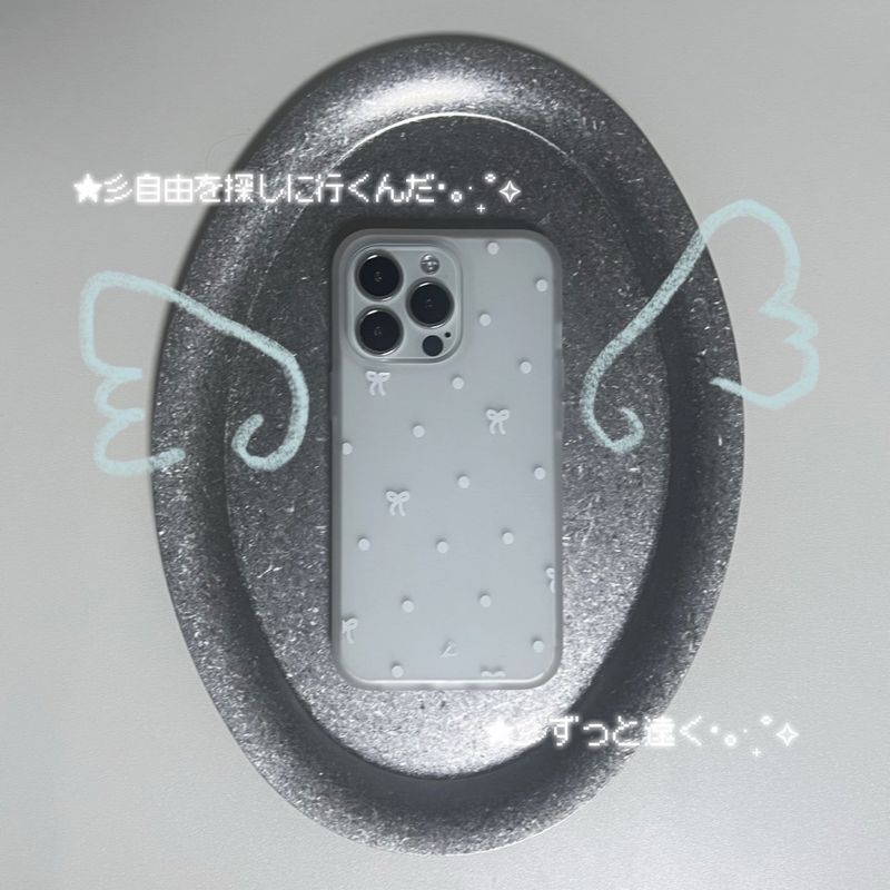 IDA（イダ）の「[Made] ホワイトリボンドットジェリーケース（スマホグッズ/小物）」