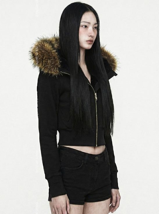 EEUN（イウン）の「25FW★ [ EEUN MADE ] Tree Hotfix Double Fur Hood Zip-Up（Tops）」