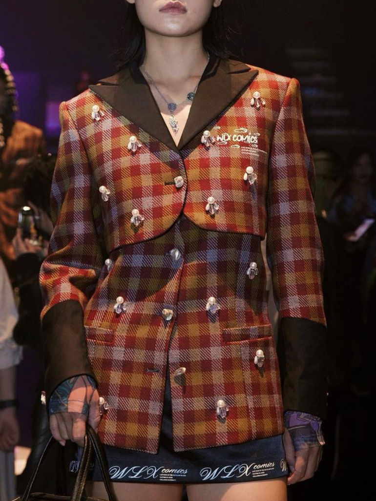 WooLeeX（ウーリーエックス）の「Checked Faux Pearl Waistcoat（Tops）」