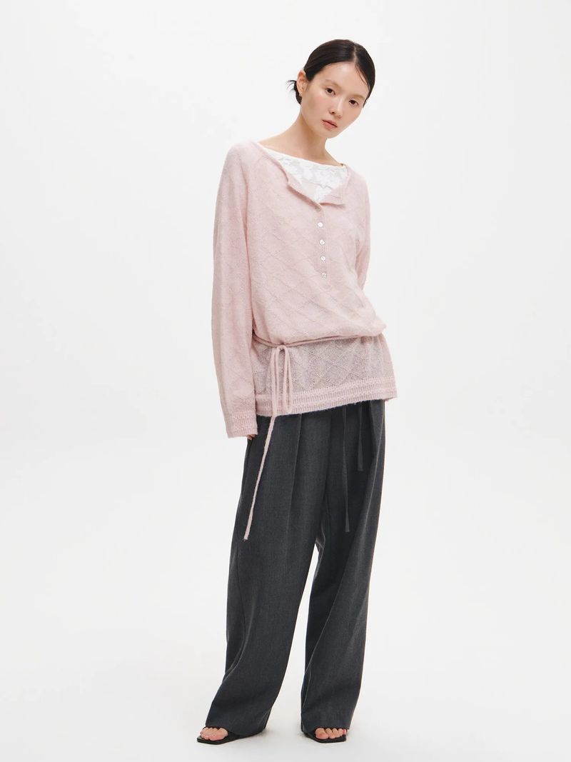 HAIRY DIA SHEER KNIT PULLOVER