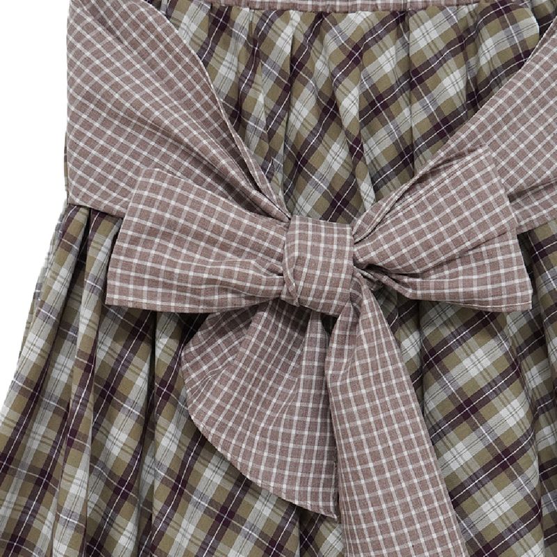 Check Tie Skirt (beige)
