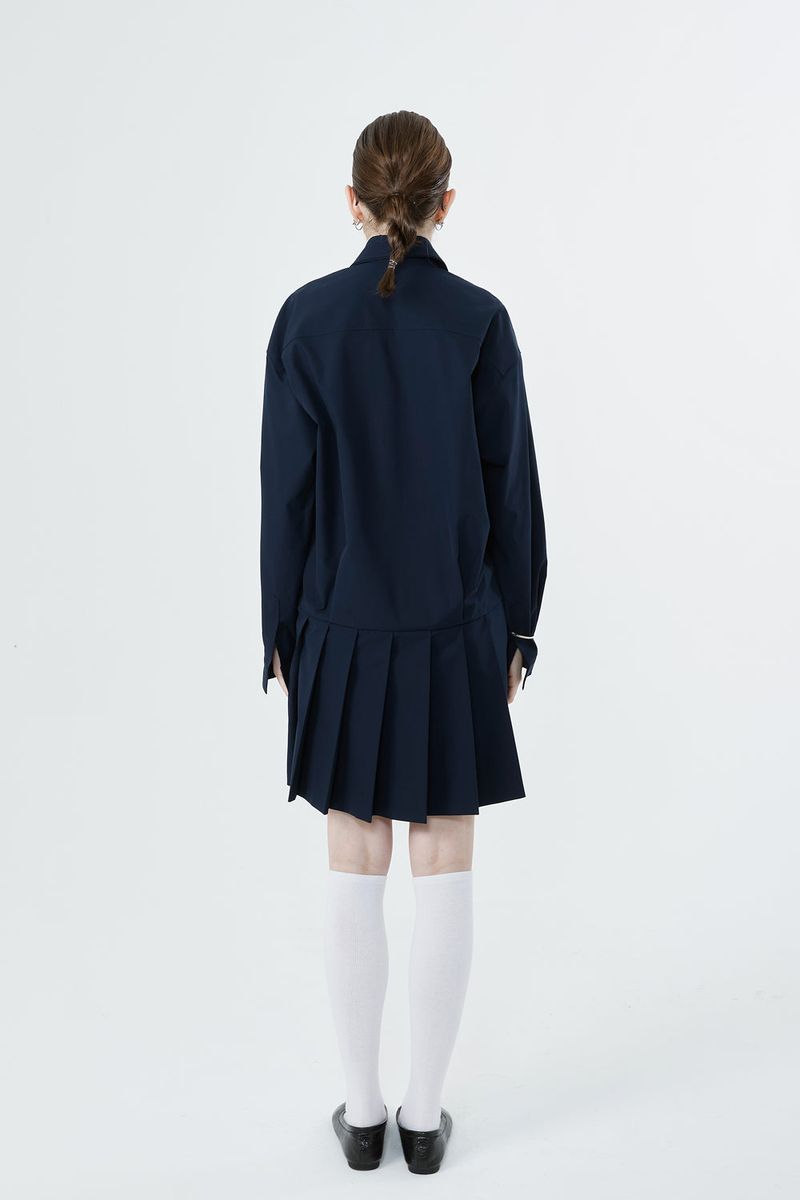 NEW LOW PLEATS DRESS_NAVY