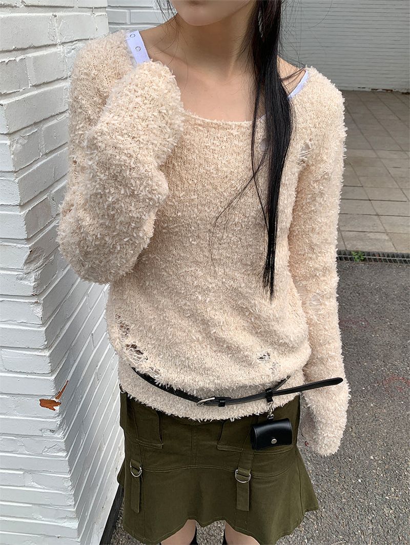 BOUCLE DAMAGE LOOSE KNIT (2C)