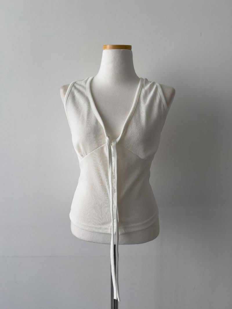 Bio Shirred Halter Neck Knit Vest