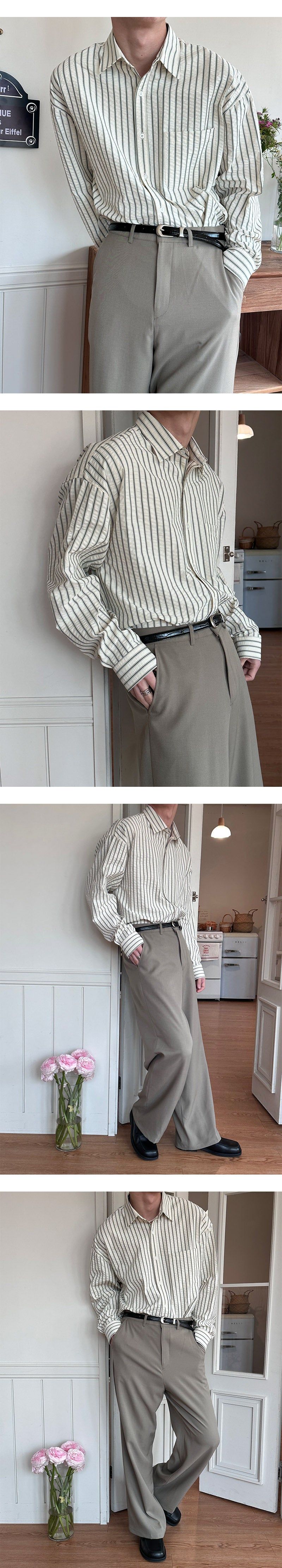 [Unisex] Clear semi wide slacks(2color)