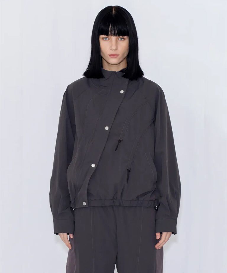 DRAWSTRING TRACK JACKET