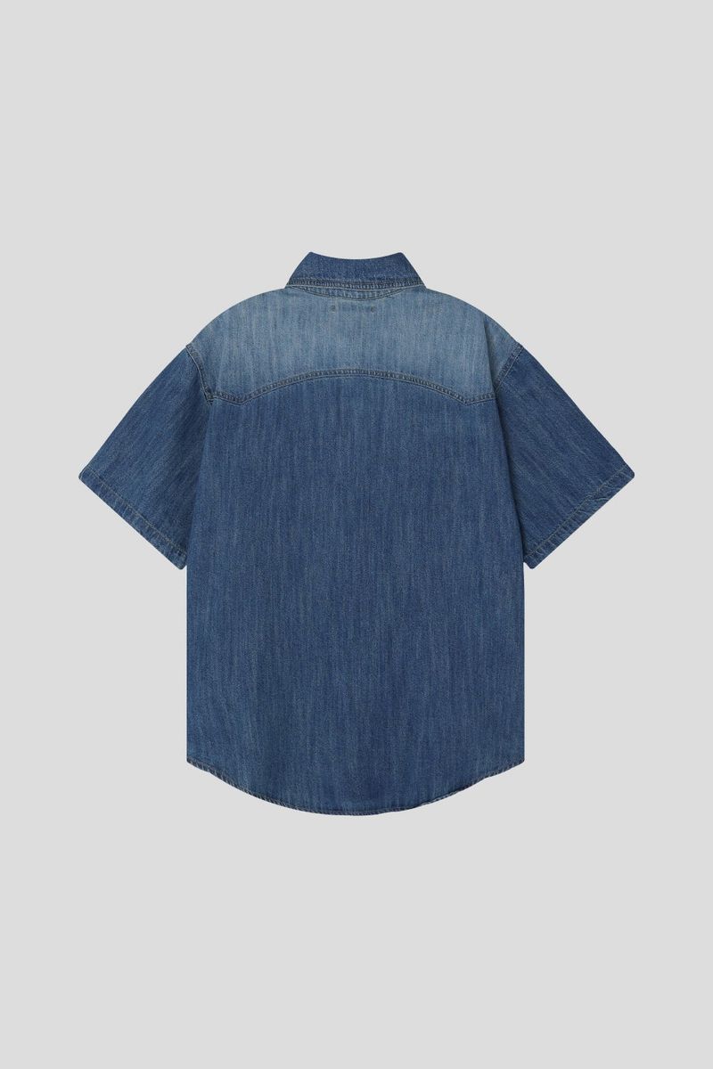 LMN ラボスラブウェスタン半袖デニムシャツ (4 colors)