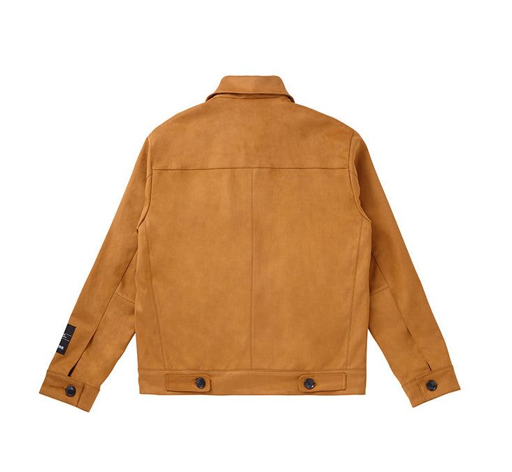Suede wide pocket jacket