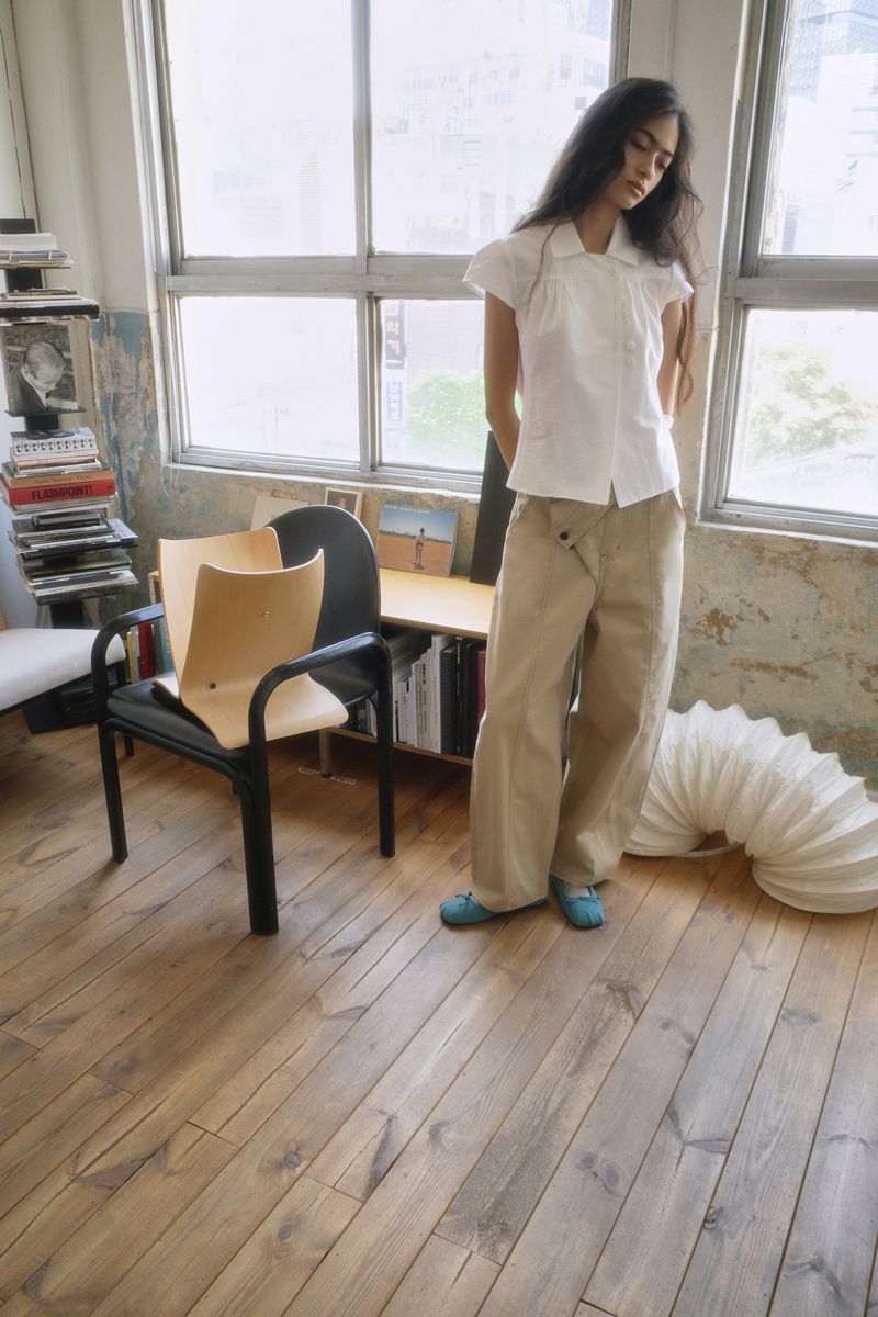 26SS★ WRAP CURVED COTTON TROUSER