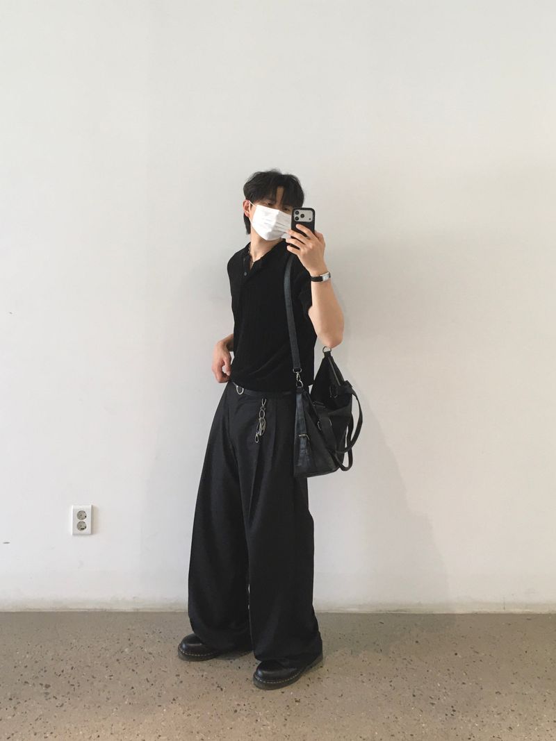 Olen two-tuck wide slacks 3C