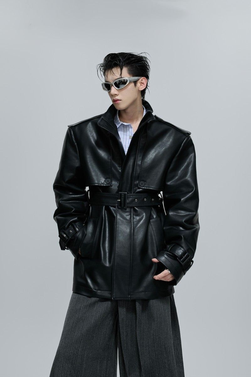 Argue Cultureの「Deconstructed Rhinestone Leather Overcoat（Jackets/Outerwear）」