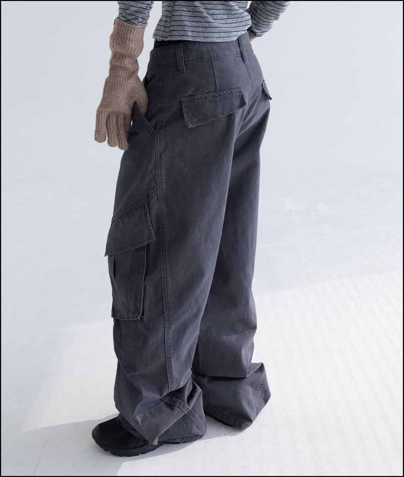 Koke pigment cotton cargo pants