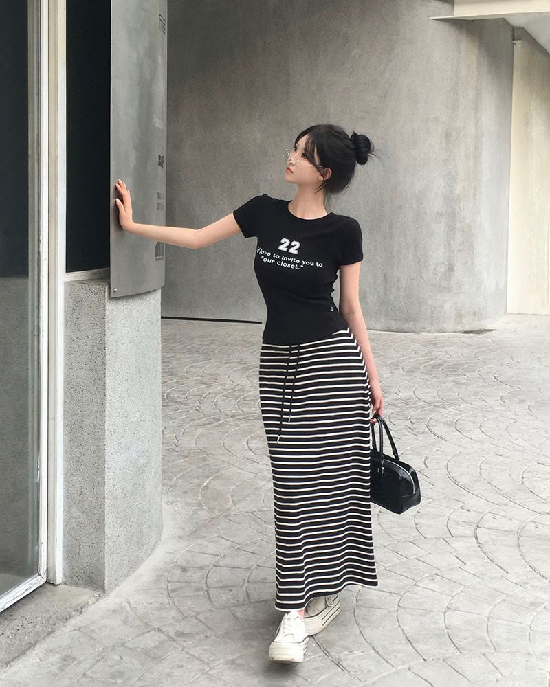 [MADE] Maxi-Striped Long Skirt