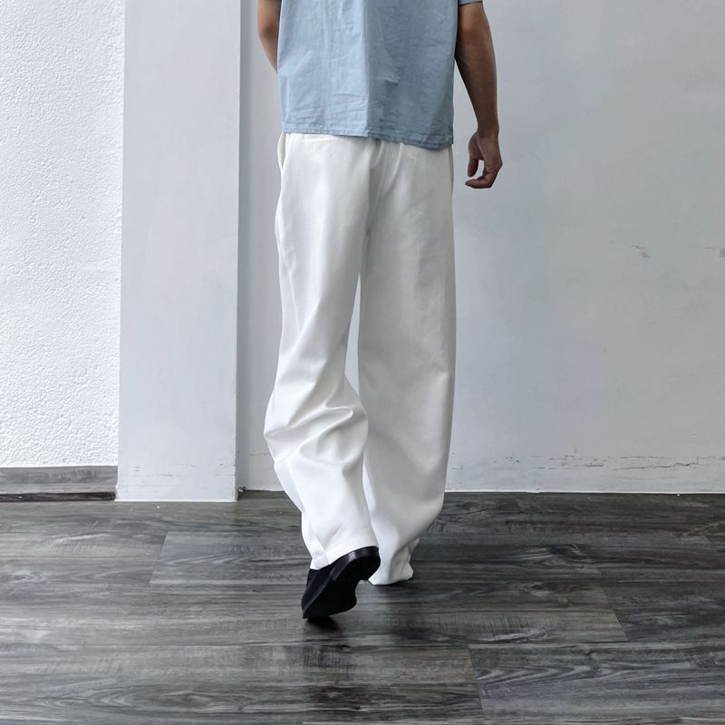 Double Pleat Full-Length Pants
