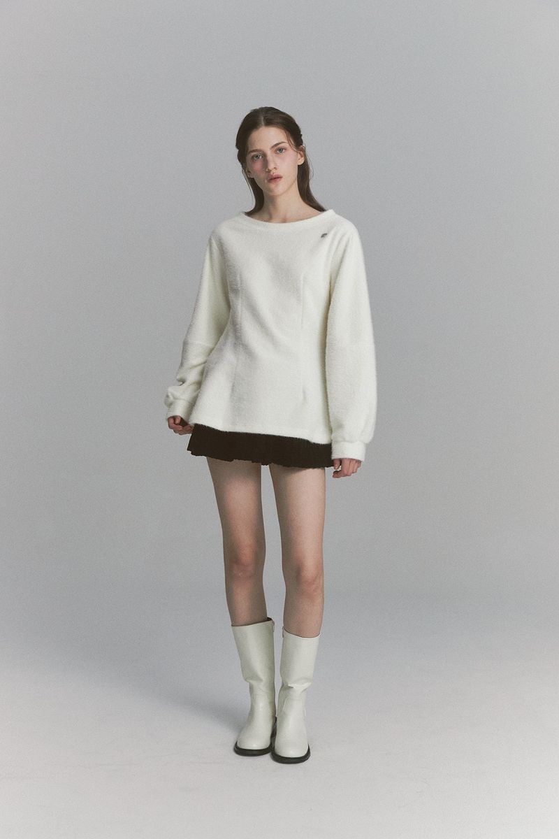 Angora Flare Sweatshirt Ivory