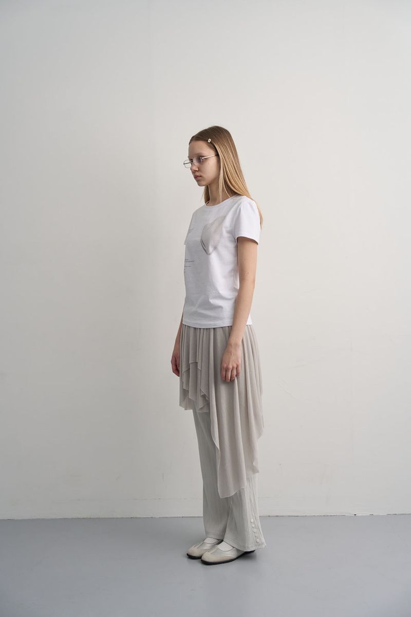 EAZY LAYERED CUT SKIRT-GRAY