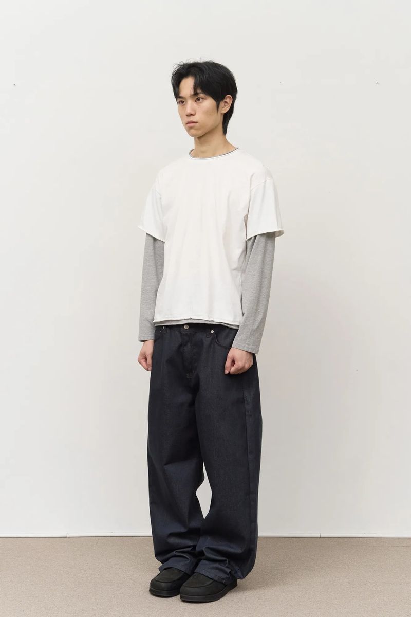 Peo Back Leather Denim