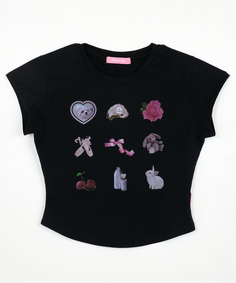 MADPINK（マッドピンク）の「GRAPHIC CROP T BLACK（Tops）」
