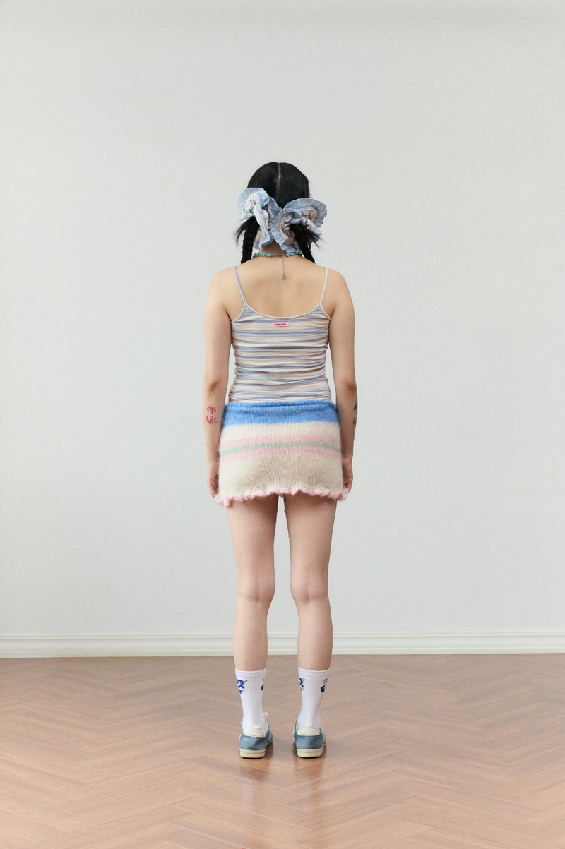 stripe sleeveless blue