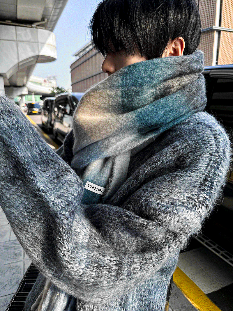 COSYHARU（コシハル）の「24FW ニューバーレルチェックマフラー（ファッション小物）」