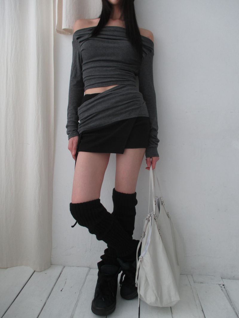 off-shoulder slit t