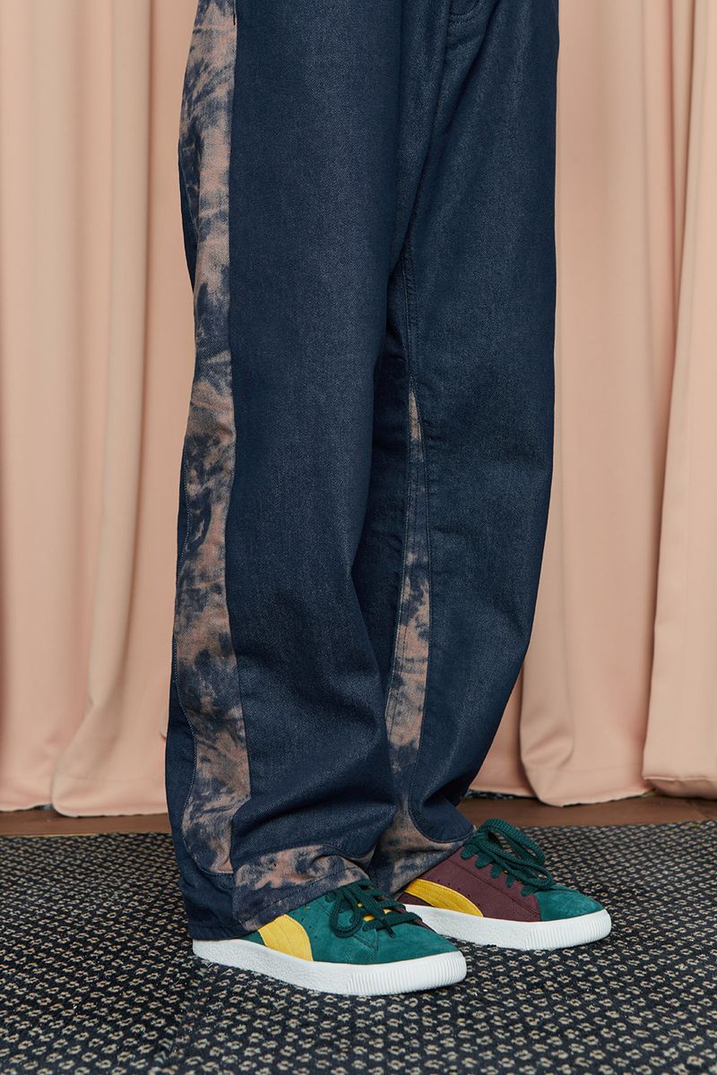 TIE-DYE BLOCK DENIM PANTS / INDIGO