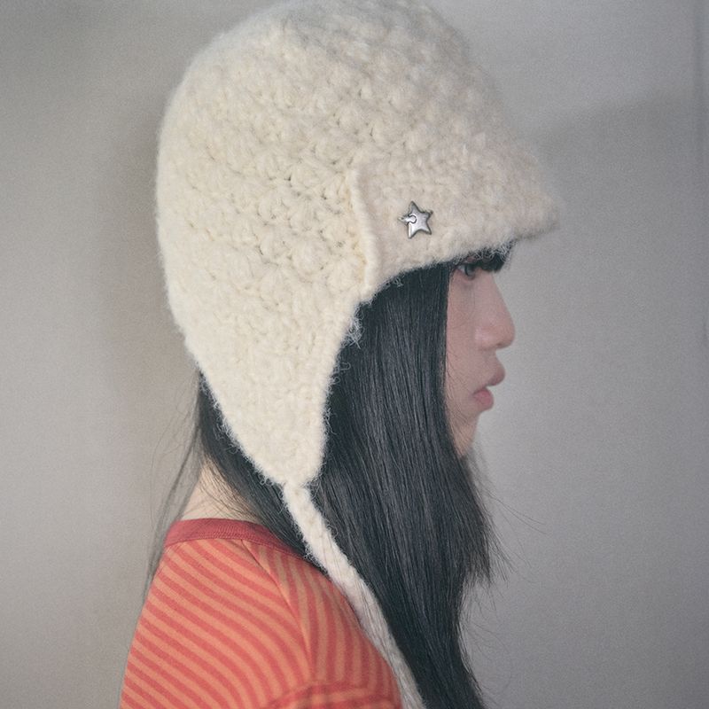 handmade crochet trooper hat cream