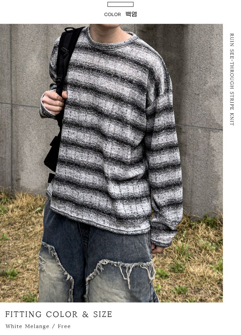 Ruin See-Through Stripe Knit