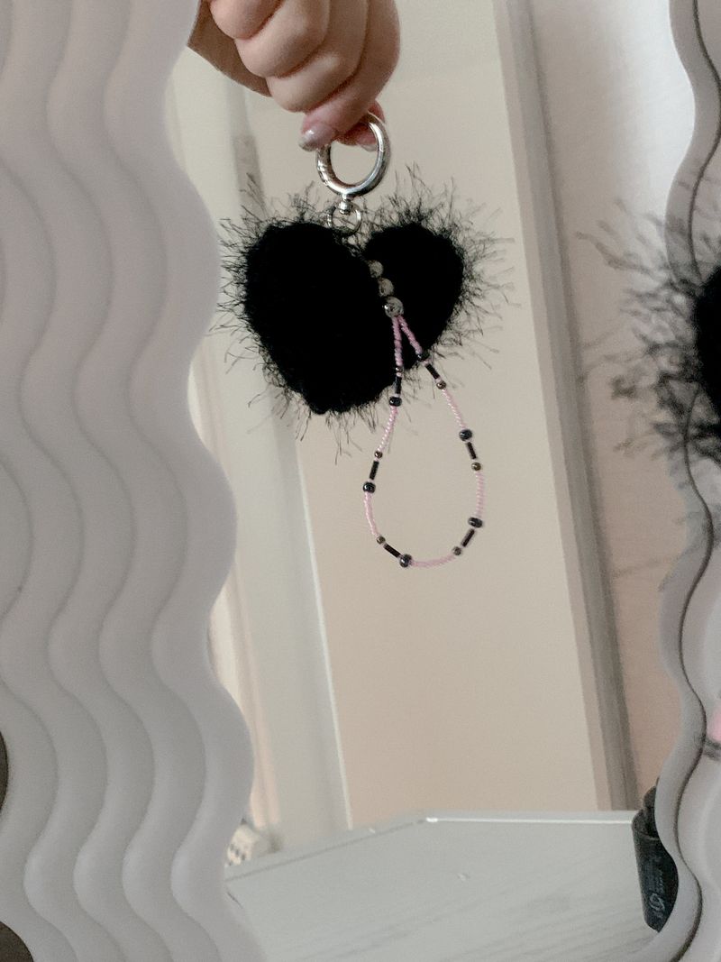 heart keyring_black