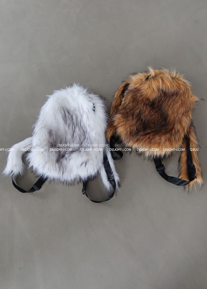Raccoon Fake Fur Backpack