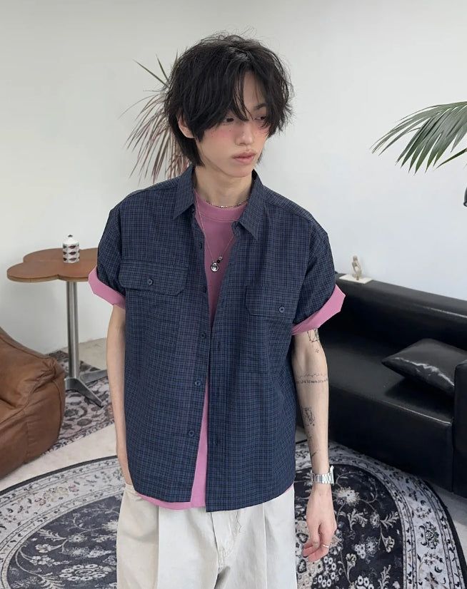 SATIIIZ（サティーズ）の「Kea Two-Pocket Crop Check Shirt（Tops）」