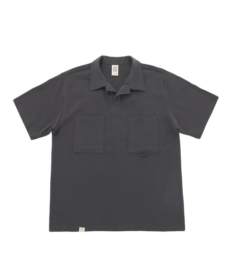N-BT POCKET 1/2 COLLAR-TEE (Charcoal)