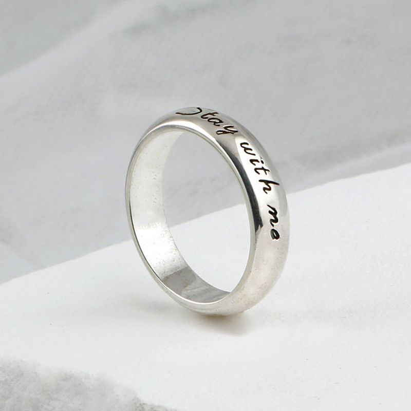 SHOVEOFF（ショーブオフ）の「SVR-602 Silver 925 Lettering Stay with me Unisex Couple Friendship Ring（Accessories）」