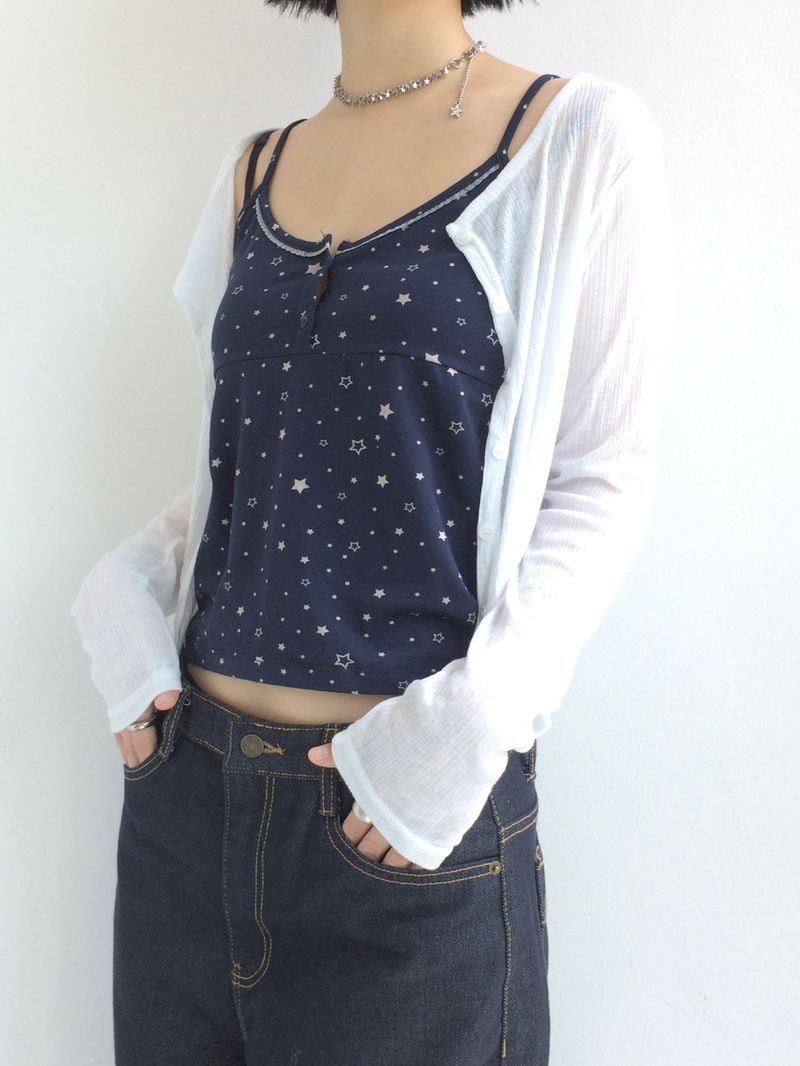 Dawn Star button sleeveless