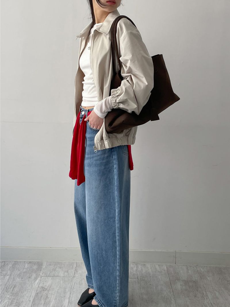 Comment Collar Loose Fit Wind Jumper