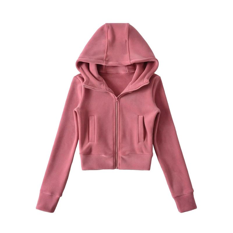 Emily Soft Crop Hoodie Zip-Up