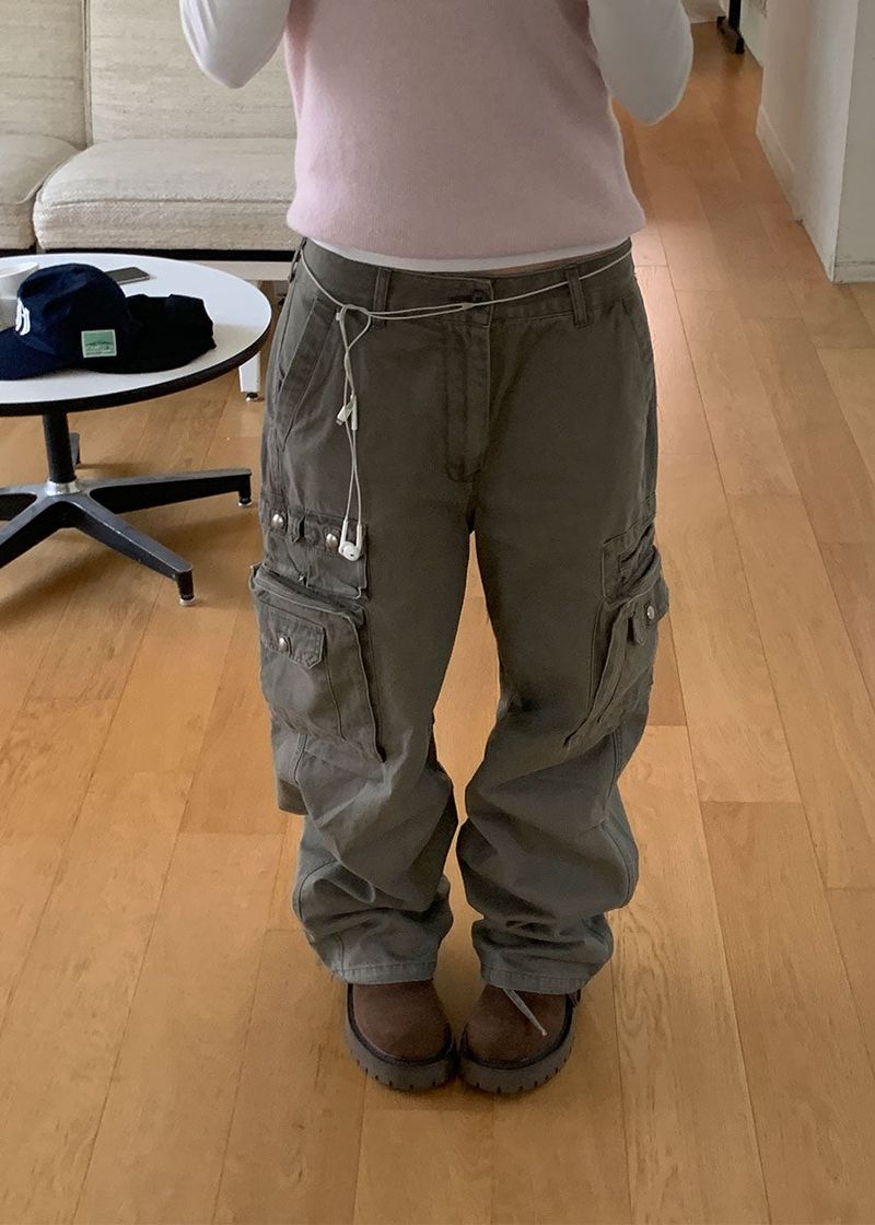 (UNISEX) FIELD BUTTON CARGO PANTS (3color)