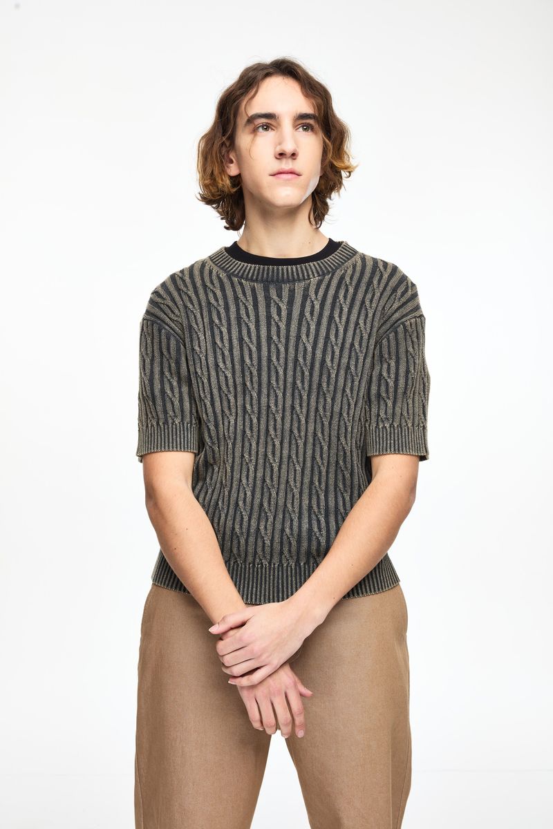 Posh Cable Stone Washing Knit