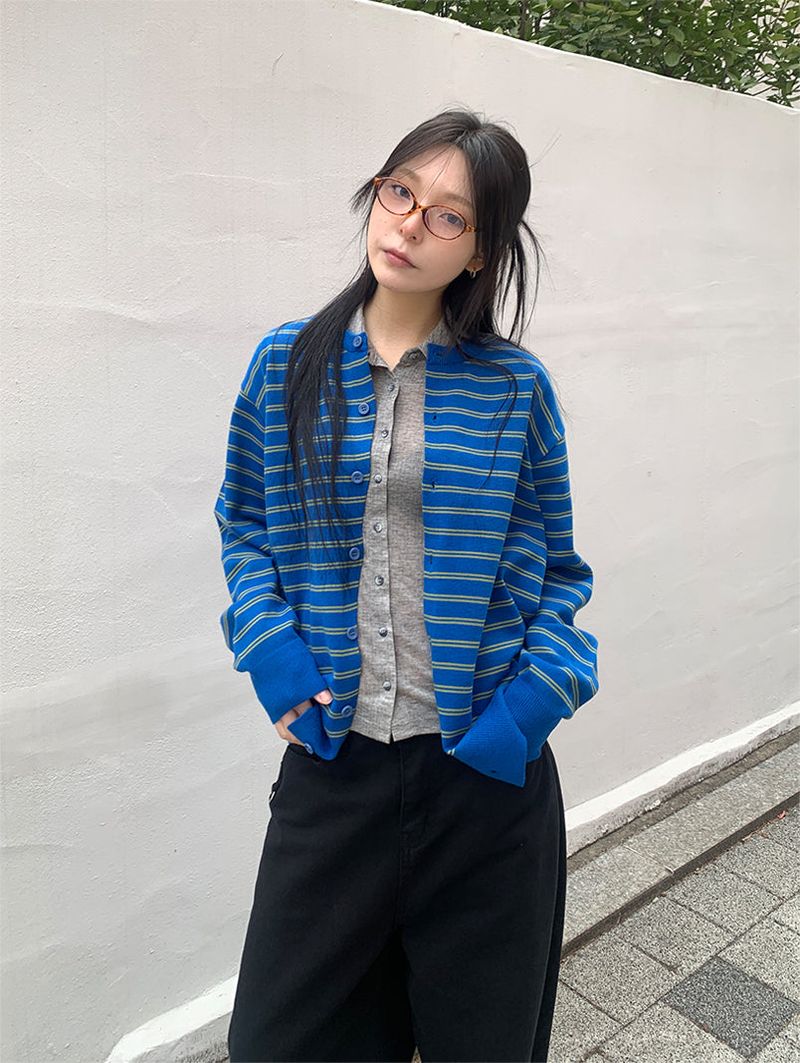 SS STRIPE CARDIGAN (3C)