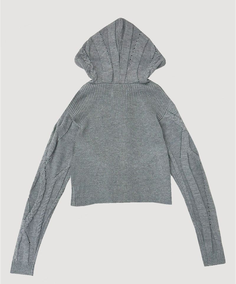 DOUBLE ZIP KNIT HOODIE