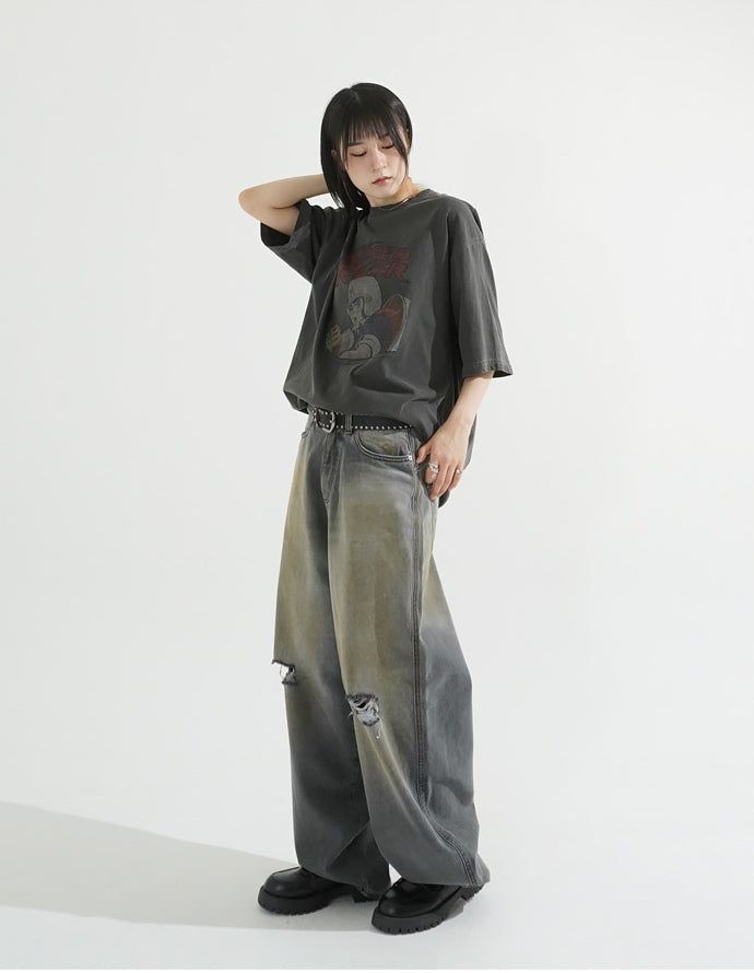 Dirty damage denim pants